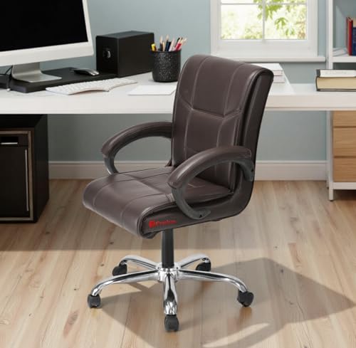 Image of GOYALSON Comfortable Revolving Chair for Director Principal Manager Office with arm Rest with Wheels and Cushioned seat Back (1, Coffee, Heavy 1)