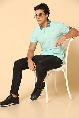 Image of INKKR Men's Solid Polo Collared Neck T-Shirt Combo (Black,L.Green)-XL