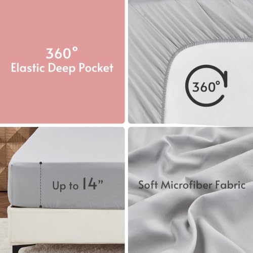 Twin Comforter Set 5 Pieces, Reversible Bed in a Bag, Pink/Light Grey - image 8