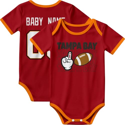 Image of KREDE Baby Clothes Custom Name Bodysuit for Baby Boy Gifts | Short Sleeves Bodysuit with Custom Number Name