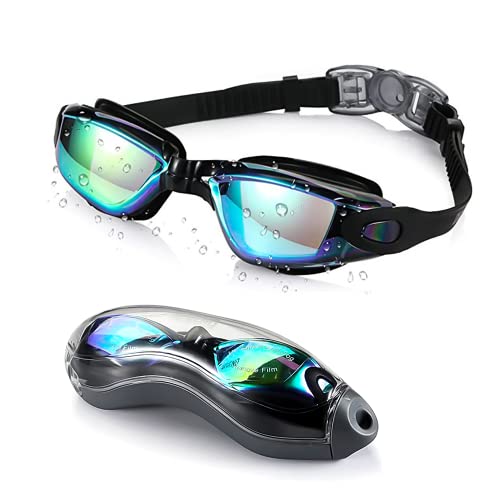 BNGXR Lunettes de Natation, Lunette Piscine Anti-UV et Anti-buée, Sans Fuite Lunettes de Natation Professionnelles étanches pour Adulte Homme Femme Youth