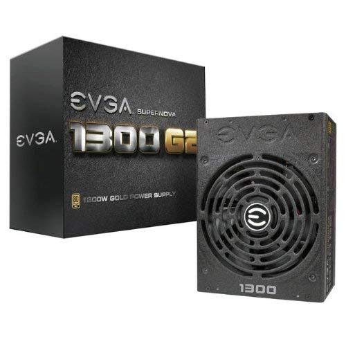 EVGA Supernova 1300 G2 1300W Power Supply - Internal - 110 V AC, 220 V AC Input - 3.3 V DC @ 24 A, 5 V DC @ 24 A, 12 V DC @ 108.3 A, -12 V DC @ 500 mA, 5 V @ 3 A Output - 1300 W - 1 +12V Rails - 1 Fan