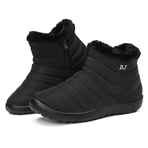 Camfosy Dames Winter Sneeuwlaarzen, Waterdichte Bont Gevoerd Warm Enkellaarsjes Dames Outdoor Platte Wandelschoenen… - Image 3