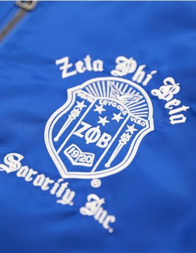 Big Boy Zeta Phi/Φ Beta Divine 9 S1 Bomber Jacket [Royal Blue - S] - ID#717363