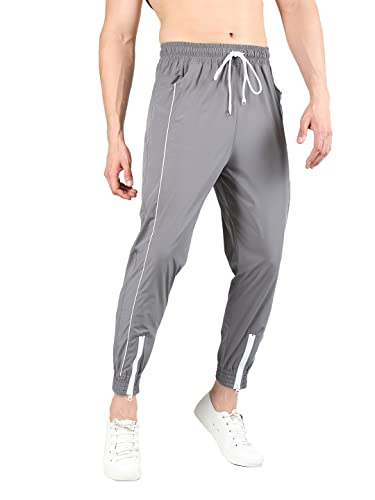Image of CHKOKKO Men's Regular Fit Mid Rise Solid Sports Running Gym Track Pant Lower With Pocket
