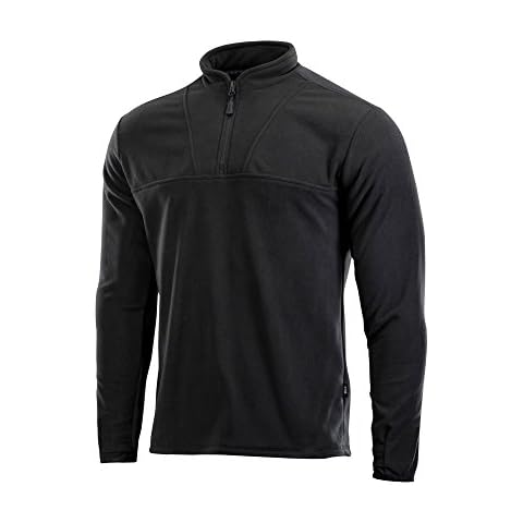M-Tac Quarter Zip Pullover Men - Fleece Lined Thermal Shirt for Men - Lightweight Black Tactical Long Sleeve Shirt Top Delta (XL) Cover