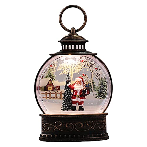 Betos Décorations de Noël, boule à neige de Noël, lanterne vintage à LED, lanterne à suspendre pour décoration de vacances, décoration de bureau, cadeaux de Noël Cover