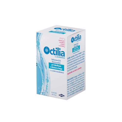 Octilia Lacrima | Gocce Oculari con Acido Ialuronico 0,3%. Flacone Da 10ml. Azione Idratante, Lubrificante E Protettiva, Applicabile Con Lenti a Contatto