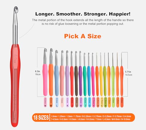 Image of 2Pcs 1.75mm Small Crochet Hooks, Ergonomic Small Lace Crochet Hook for Beginners, Crochet Needles for Crocheting, Smooth and Comfortable for Arthritis (1.75mm)