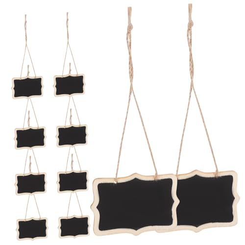 GRIRIW 10pcs Mini Blackboard Double-Sided Wooden Chalkboard Sign Decorative Chalkboard for Restaurant Table