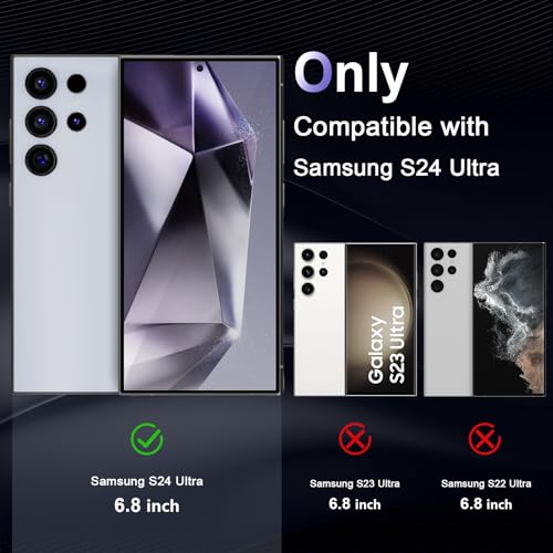 Image of Case for Samsung Galaxy S24 Ultra 5G, Military Grade Drop Protection Phone Case, Yellowing Resistant, Anti-Scratch Hard PC Back, Shockproof Hard Ultra-Thin Protective Cover, Clear