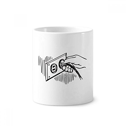 Tasse blanche schéma de circuit en céramique idéale comme pot à crayons de bureau