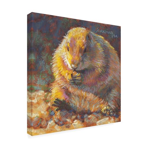 Wrapped Canvas Wall Art - Rita Kirkman 'P is for Prairie Dog' Wall Art for Living Room, Bedroom, or Office Décor - 14x14