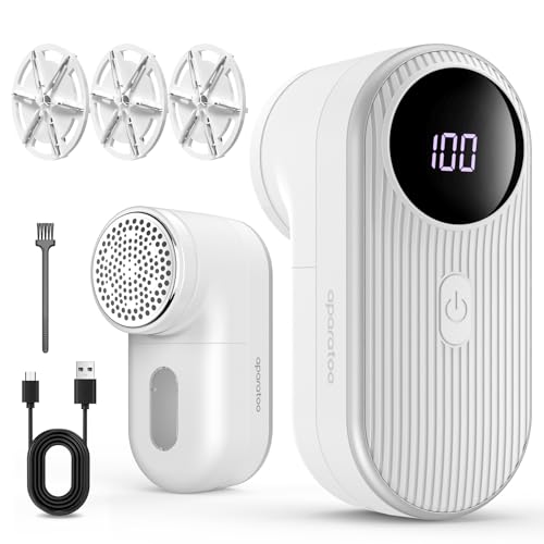 Fusselrasierer Elektrisch, Fusselentferner Fuselrasier mit 3 Geschwindigkeiten 3 Klingen Drehbarer...