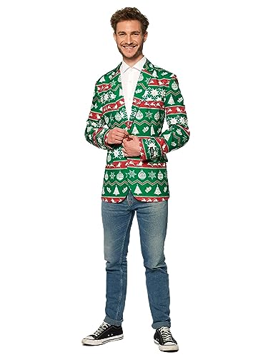 Suitmeister Men's Christmas Blazer - Ugly X-Mas Holiday Festive Nordic Print - Slim Fit3