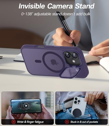 Coque iPhone 17 MagSafe avec support caméra intégré et protection militaire antichoc