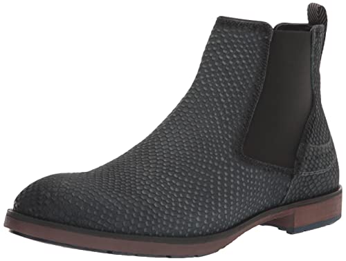 Stacy Adams Men's Kayden Chelsea Boot,Navy Printed Suede,12M