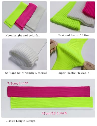 Image of v28 Women Warm Leg Warmers 80s Retro Party Costume Knit Ballet Neon Long Socks