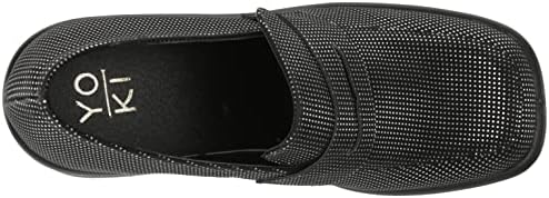 YOKI Women's Chunky Stacked Up Print Loafers Heels, Black, 9 M US | Image 4