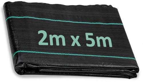 ANSIO Heavy Duty Weed Membrane 2M x 5M Garden Weed Control Fabric UV Stabilised Ground Cover Breathable Landscape Fabric for Patios Flower Beds Driveways & Landscaping