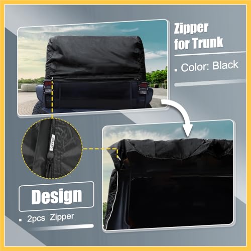 Image of SUV Car Cover Cab Cover for Jeep Wrangler JK JL Hardtop 4 Door 2007-2021 Outdoor Sun Dust Snow Protection 210D Oxford with Driver Door Zipper Black Auto Replacement Parts