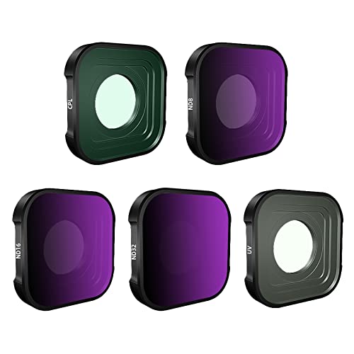 LICHIFIT GoPro�p�t�B���^�[ GoPro11/10/9�̂ݑΉ� �����Y�ی� ND�t�B���^�[ CPL�t�B���^�[ UV�t�B���^�[ �����t�B���^�[ �A�N�Z�T���[ 5�Z�b�g�iCPL/UV/ND8/ND16/ND32�j