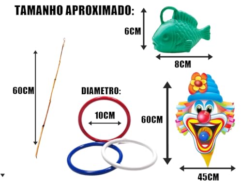 KIT BRINCADEIRAS FESTA JUNINA ARRAIA PALHAÇO PESCARIA ARGOLAS AEFESTOU (PALHAÇO FM, PALHAÇO FM)