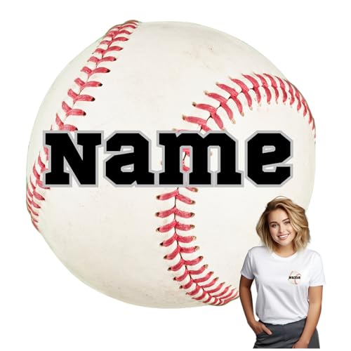 Custom Name Baseball Iron On Transfer, 3x3 Inch Sports Pocket Heat Press Decal for DIY Apparel Handmade in USA