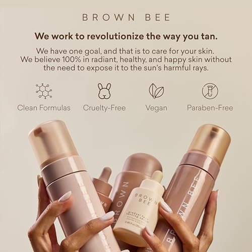 Image of Brown Bee Self Tanning Application Mitt - Reusable Microfiber Mitt for Streak-Free Self Tanner, Even Bronze & Clean Hands