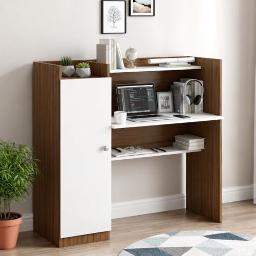FURNEASER Florian Engineered Wood Study Table for Home & Office, ...