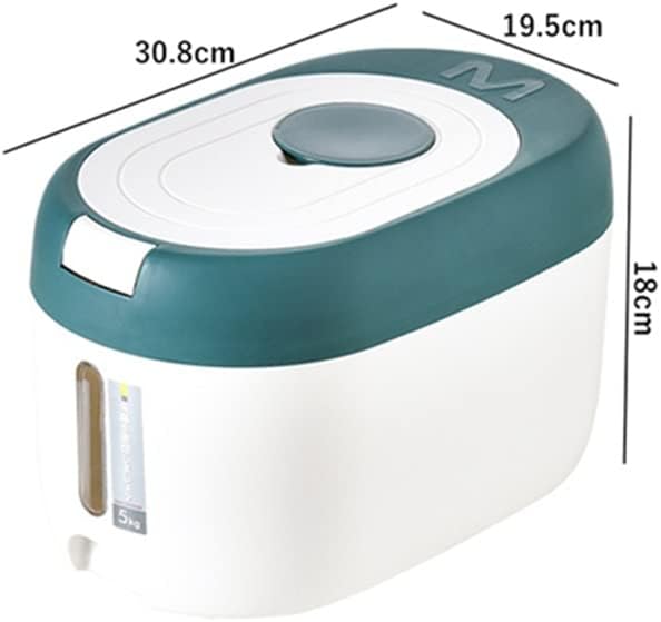 Household Rice Bucket Kitchen Grain Flour Storage BoPB9rrer pet Food Storage Box (Blue 30.8 * 19.5 * 18cm) (Blue 30.8 * 19.5 * 18cm)
