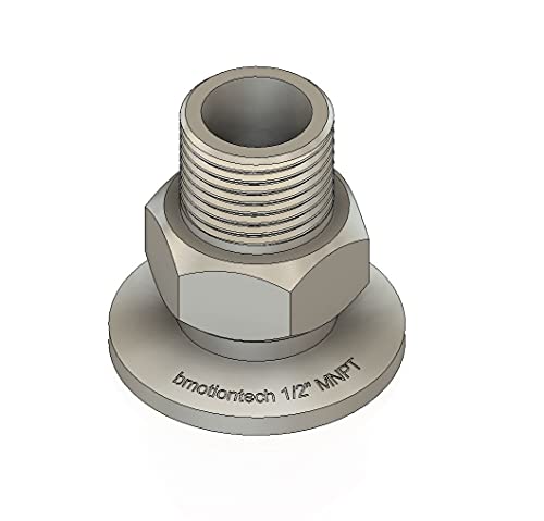 Image of 1 /2 inch MNPT x KF25 flange fitting adapter with stainless steel centering ring (ISO-KF KF25 QF25 NW25) (1 /2 inch MNPT KF25 with a centering ring)