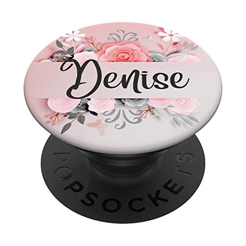 Denise Gift Name Monogram Pink Gray Black Flowers