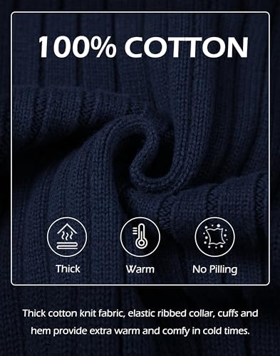 Pioneer Camp Men's Cable Knit Pullover Sweater Casual Long Sleeve Stand Collar Snap Button Knitted Sweaters Fall Winter4
