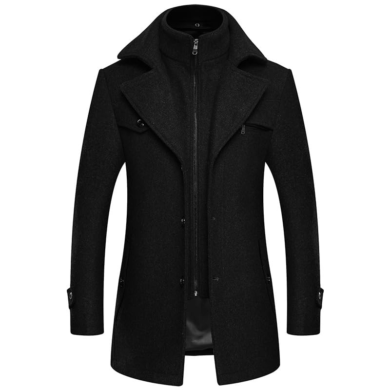 Men's Double Collar Woolen Coat | Windbreaker | Stylish & Warm Woolen Coat