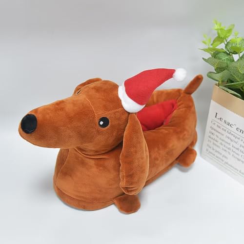 Image of Unimaglif Cute Dachshund Slippers For Women - Cozy Warm Animal Dog Slippers For Indoor