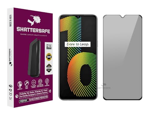 Image of Anti-Spy Privacy Tempered Glass Compatible For Realme Narzo 10 / Narzo 10A / Narzo 20 / Narzo 20A / Narzo 30A / Narzo 50A / Narzo 50 Prime /Narzo 50i [Pack of 1]. Easy Installation Kit.