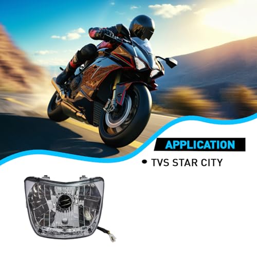 Image of UNO Minda HL-5198M Head Light Assembly with Holder & Dust Cap for Tvs Star City