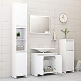 Tidyard Badmöbel Set Spiegel Waschbeckenunterschrank Badschrank Badezimmermöbel Unterschrank Badezimmerschrank Waschtischunterschrank 60 x 45 cm Mit 1 Fach und 2 Türen