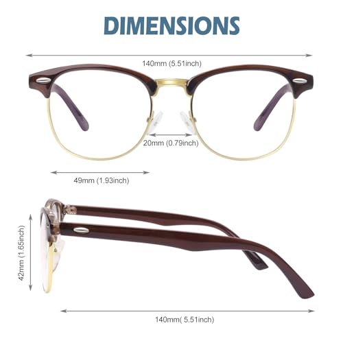 Image of Happy Store CN56 Vintage Inspired Classic Horn Rimmed Nerd UV400 Clear Lens Glasses