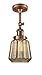 Innovations 201F-AC-G146 One Light Semi-Flush Mount, Antique Copper