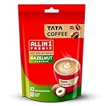 Tata Coffee All in 1 Premix, Hazelnut Flavour, Instant Coffee-Chicory Premix, Rich Aroma, Instant Coffee Sachets, Just Add Hot Water, 160g (10 Sachets x 16g)