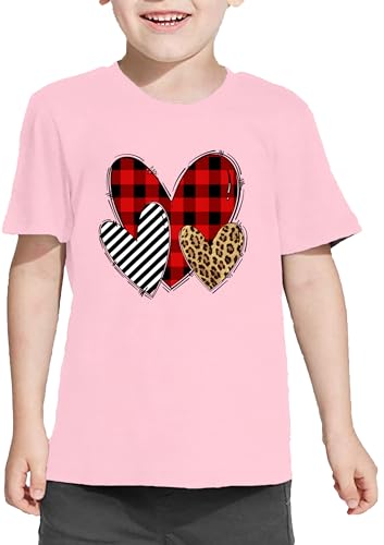 Image of LAZYCHILD Kids Valentine Shirt Girls Valentines Day Shirts Heart Graphic Long Sleeve Striped Tee Tops 5-14 Years