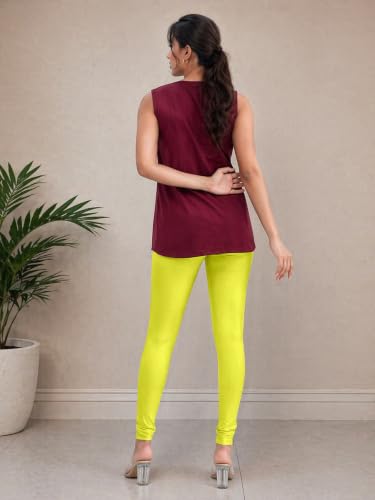 Image of TRENDMALLS Women's Microfiber Elastane Stretch Soft Churidar Length Leggings with Ultrasoft Waistband