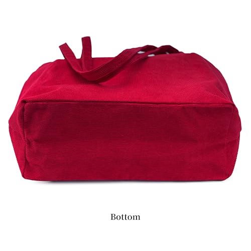 Image of Corduroy Tote Bag Cute Tote Bags for Women Shoulder Bag with Inner Pocket for Work Beach Travel and Shopping Grocery