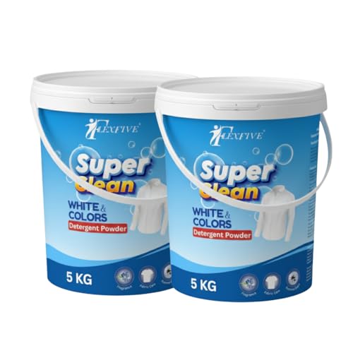 FlexFive Matic Front-Load Detergent Powder 5 kg – Dual‑Action Hand & Machine Wash | Fresh Fragrance | Natural pH & Eco‑Friendly Cleaning (2, Lavender)