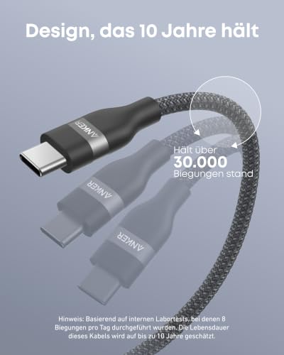 Anker Nano 240W USB C Kabel flexibel farbig geflochten [3m] – Ansicht 4