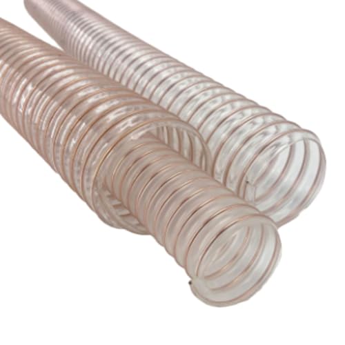 PU Dust Collection Hose, Flexible Clear Polyurethane Duct with Coppered Steel Wire Coil, Thickened Industrial Vacuum Hose(Inner Diameter 7.1'')