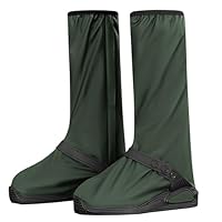 iCreek Waterproof Shoe Covers Reflective Rain Boot Foldable Non-Slip Protective Overshoes for Rainy Day, Hiking, Outdoor (Dark Green, Small)