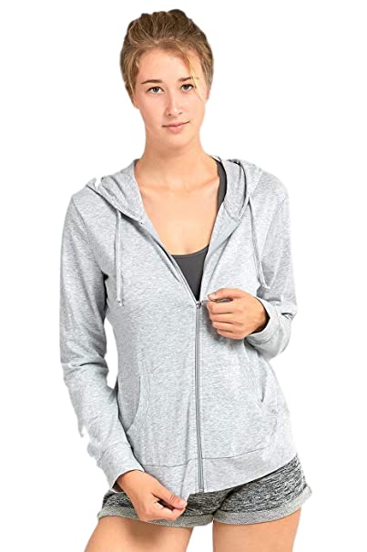 Women's Thin Cotton Zip Up Summer Hoodie for Morning Walk, Running, Casual Wear Regular Zipper Hoodie
